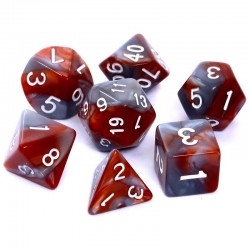 Komplet kości REBEL RPG - Dwukolorowe - Brązowo-szare