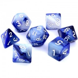 Komplet kości REBEL RPG - Dwukolorowe - Fioletowo-srebrne