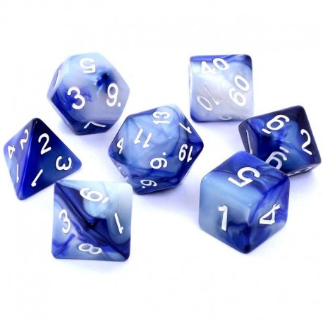 Komplet kości REBEL RPG - Dwukolorowe - Fioletowo-srebrne