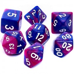 Komplet kości REBEL RPG - Dwukolorowe - Granatowo-fioletowe