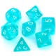 Komplet kości REBEL RPG - Kryształowe - Błękitne
