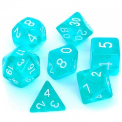 Komplet kości REBEL RPG - Kryształowe - Błękitne