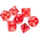 Komplet kości REBEL RPG - Kryształowe - Czerwone