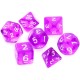 Komplet kości REBEL RPG - Kryształowe - Fioletowe