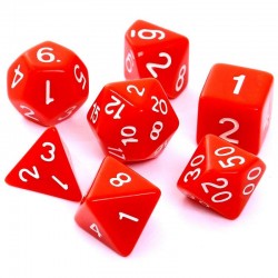 Komplet kości REBEL RPG - Matowe - Czerwone