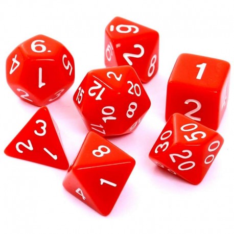 Komplet kości REBEL RPG - Matowe - Czerwone