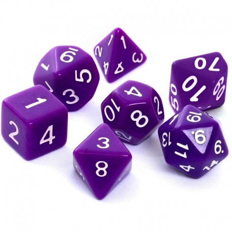 Komplet kości REBEL RPG - Matowe - Fioletowe
