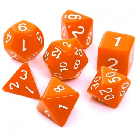 Komplet kości REBEL RPG - Matowe - Pomarańczowe