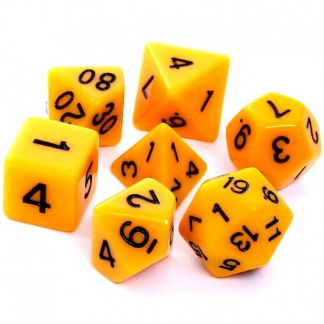 Komplet kości REBEL RPG - Matowe - Żółte