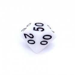 Kość REBEL matowa 10 Ścian (setka) - Cyfry - Biała