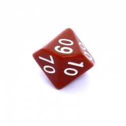 Kość REBEL matowa 10 Ścian (setka) - Cyfry - Brązowa