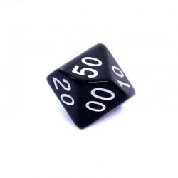 Kość REBEL matowa 10 Ścian (setka) - Cyfry - Czarna