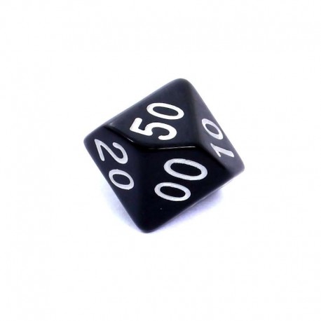 Kość REBEL matowa 10 Ścian (setka) - Cyfry - Czarna