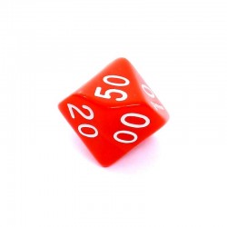 Kość REBEL matowa 10 Ścian (setka) - Cyfry - Czerwona