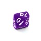Kość REBEL matowa 10 Ścian (setka) - Cyfry - Fioletowa