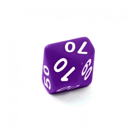 Kość REBEL matowa 10 Ścian (setka) - Cyfry - Fioletowa