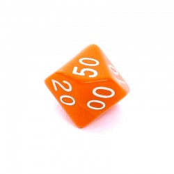 Kość REBEL matowa 10 Ścian (setka) - Cyfry - Pomarańczowa