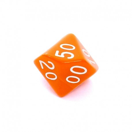 Kość REBEL matowa 10 Ścian (setka) - Cyfry - Pomarańczowa