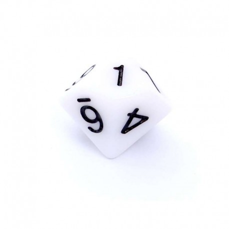 Kość REBEL matowa 10 Ścian - Cyfry - Biała