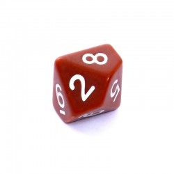 Kość REBEL matowa 10 Ścian - Cyfry - Brązowa