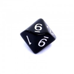 Kość REBEL matowa 10 Ścian - Cyfry - Czarna