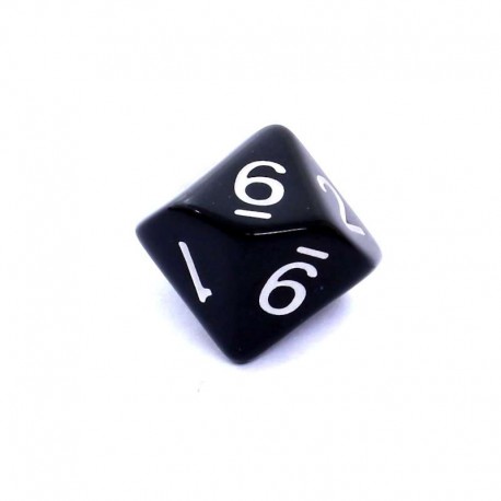 Kość REBEL matowa 10 Ścian - Cyfry - Czarna