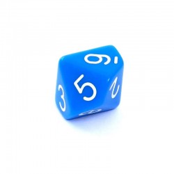 Kość REBEL matowa 10 Ścian - Cyfry - Niebieska