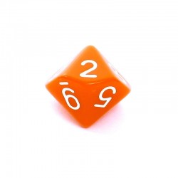 Kość REBEL matowa 10 Ścian - Cyfry - Pomarańczowa