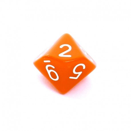 Kość REBEL matowa 10 Ścian - Cyfry - Pomarańczowa