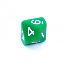 Kość REBEL matowa 10 Ścian - Cyfry - Zielona