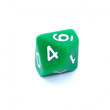 Kość REBEL matowa 10 Ścian - Cyfry - Zielona