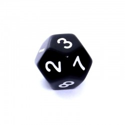 Kość REBEL matowa 12 Ścian - Cyfry - Czarna