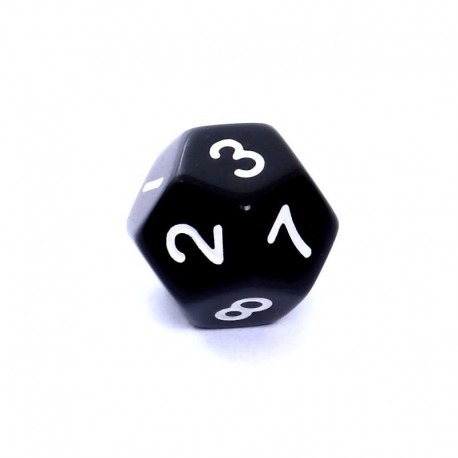 Kość REBEL matowa 12 Ścian - Cyfry - Czarna