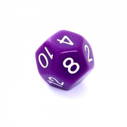 Kość REBEL matowa 12 Ścian - Cyfry - Fioletowa