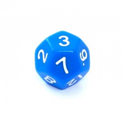 Kość REBEL matowa 12 Ścian - Cyfry - Niebieska