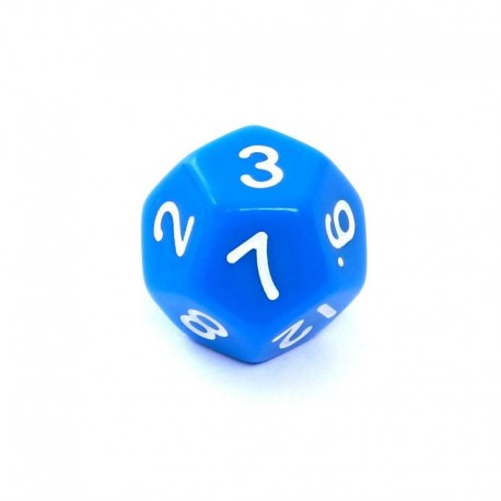 Kość REBEL matowa 12 Ścian - Cyfry - Niebieska