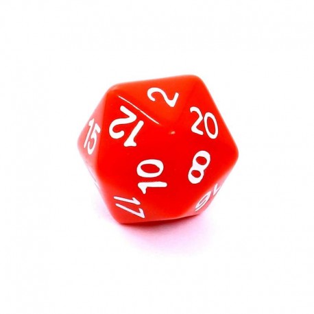 Kość REBEL matowa 20 Ścian - Cyfry - Czerwona
