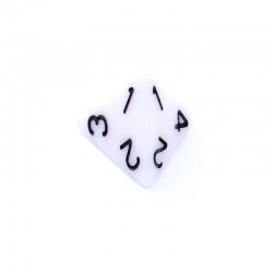 Kość REBEL matowa 4 Ściany - Cyfry - Biała