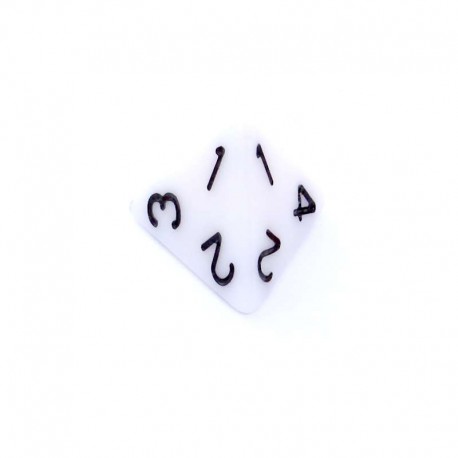 Kość REBEL matowa 4 Ściany - Cyfry - Biała