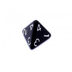 Kość REBEL matowa 4 Ściany - Cyfry - Czarna