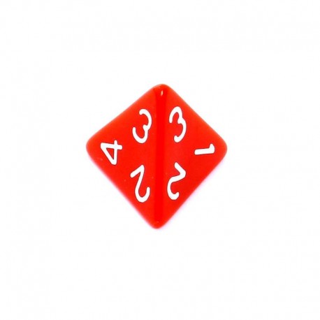 Kość REBEL matowa 4 Ściany - Cyfry - Czerwona