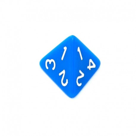 Kość REBEL matowa 4 Ściany - Cyfry - Niebieska