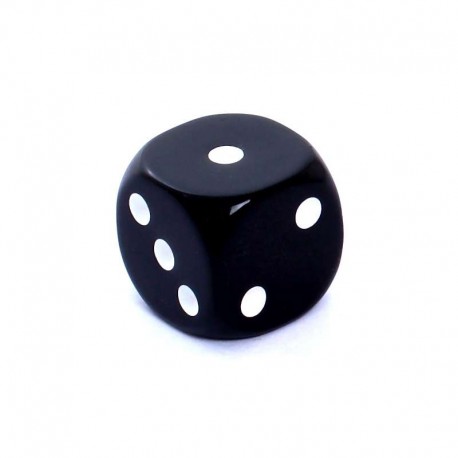 Kość REBEL matowa 6 Ścian - 16 mm - Oczka - Czarna