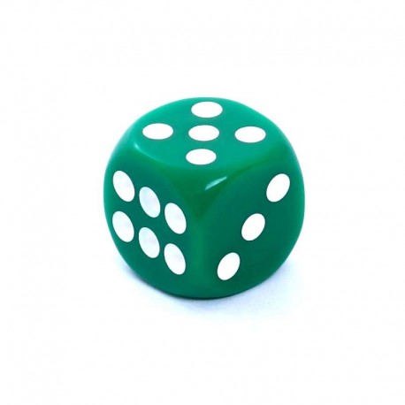 Kość REBEL matowa 6 Ścian - 16 mm - Oczka - Zielon