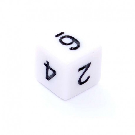 Kość REBEL matowa 6 Ścian - Cyfry - Biała