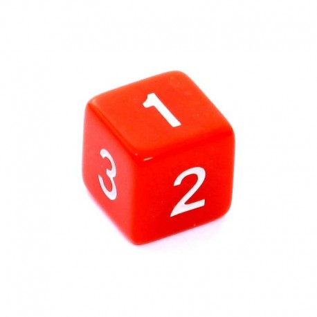 Kość REBEL matowa 6 Ścian - Cyfry - Czerwona