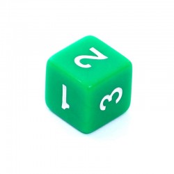 Kość REBEL matowa 6 Ścian - Cyfry - Zielona