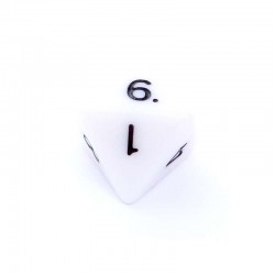 Kość REBEL matowa 8 Ścian - Cyfry - Biała