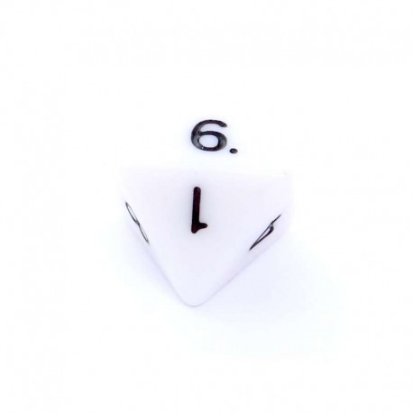 Kość REBEL matowa 8 Ścian - Cyfry - Biała