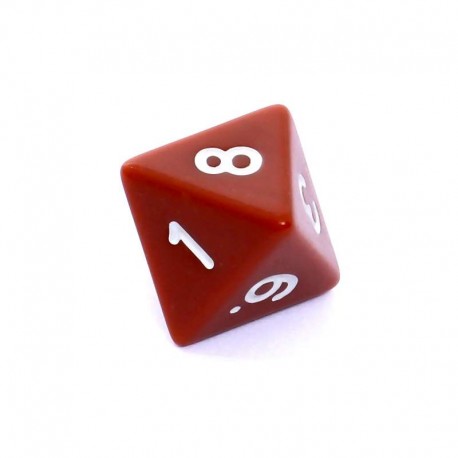 Kość REBEL matowa 8 Ścian - Cyfry - Brązowa